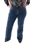 Norfy jeans power stretch wide leg blauw