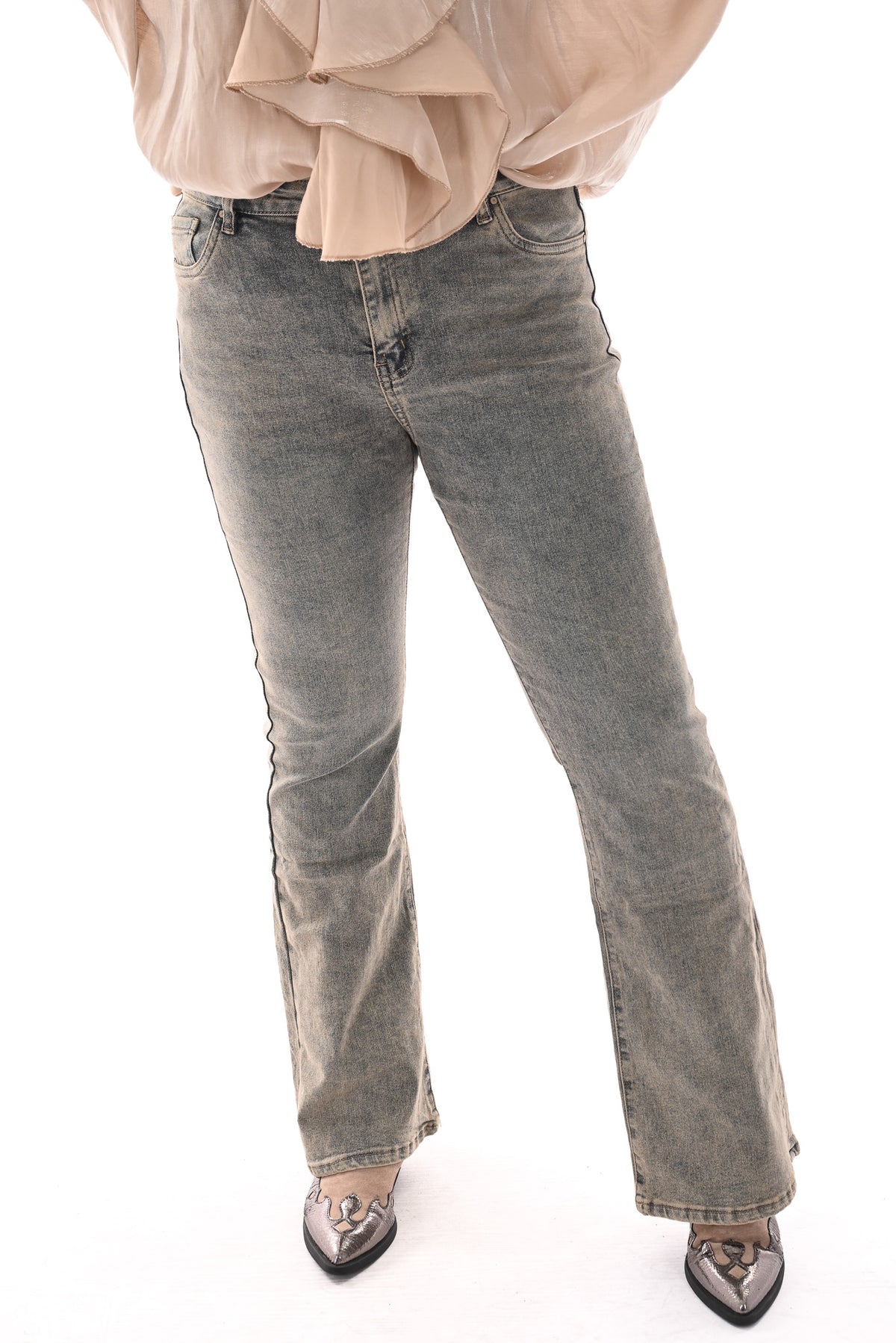 Norfy flared leg stonewash