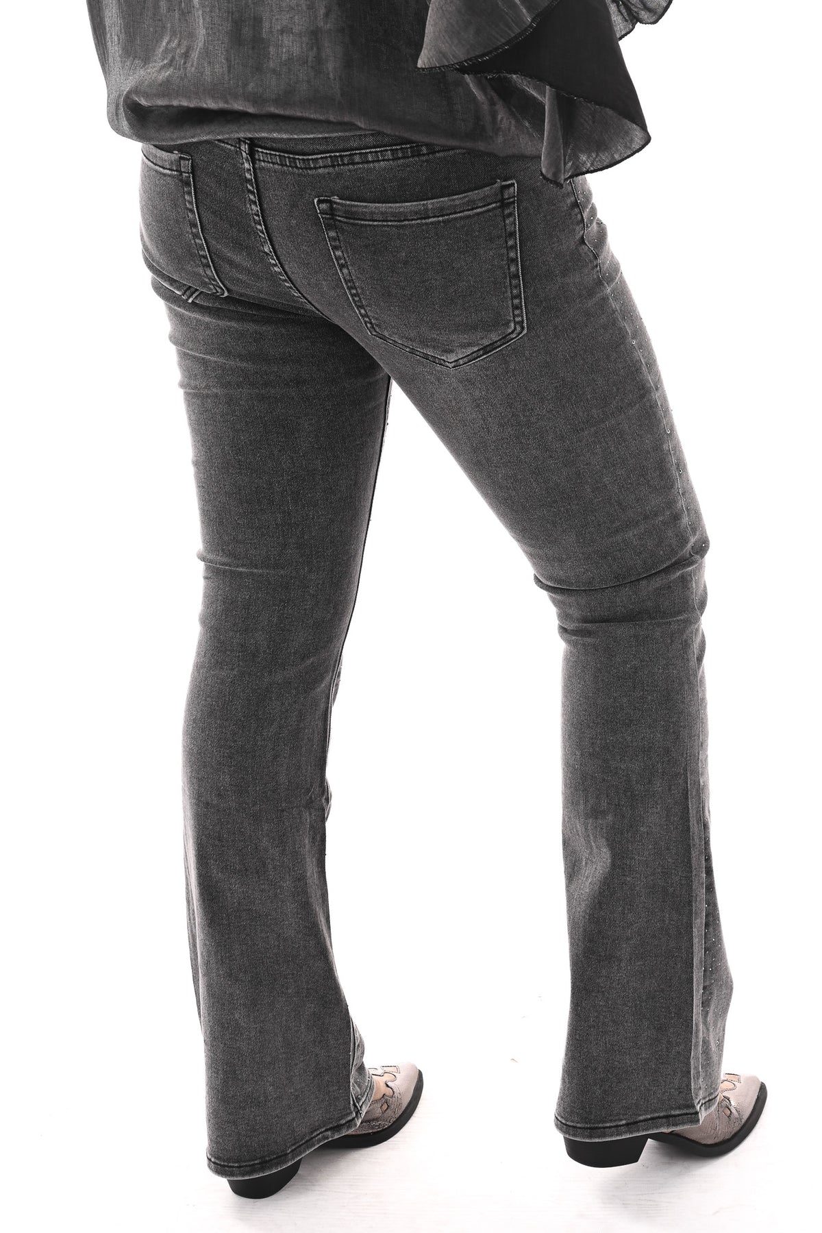 G-smack flared leg strass grijs