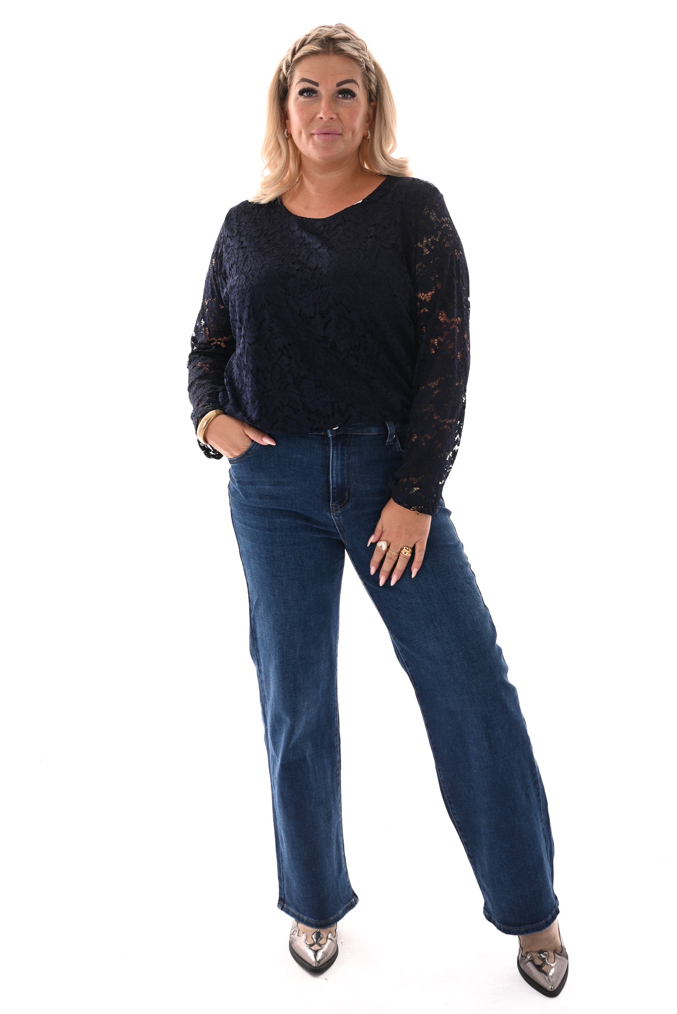 Goodies wide leg middenblauw