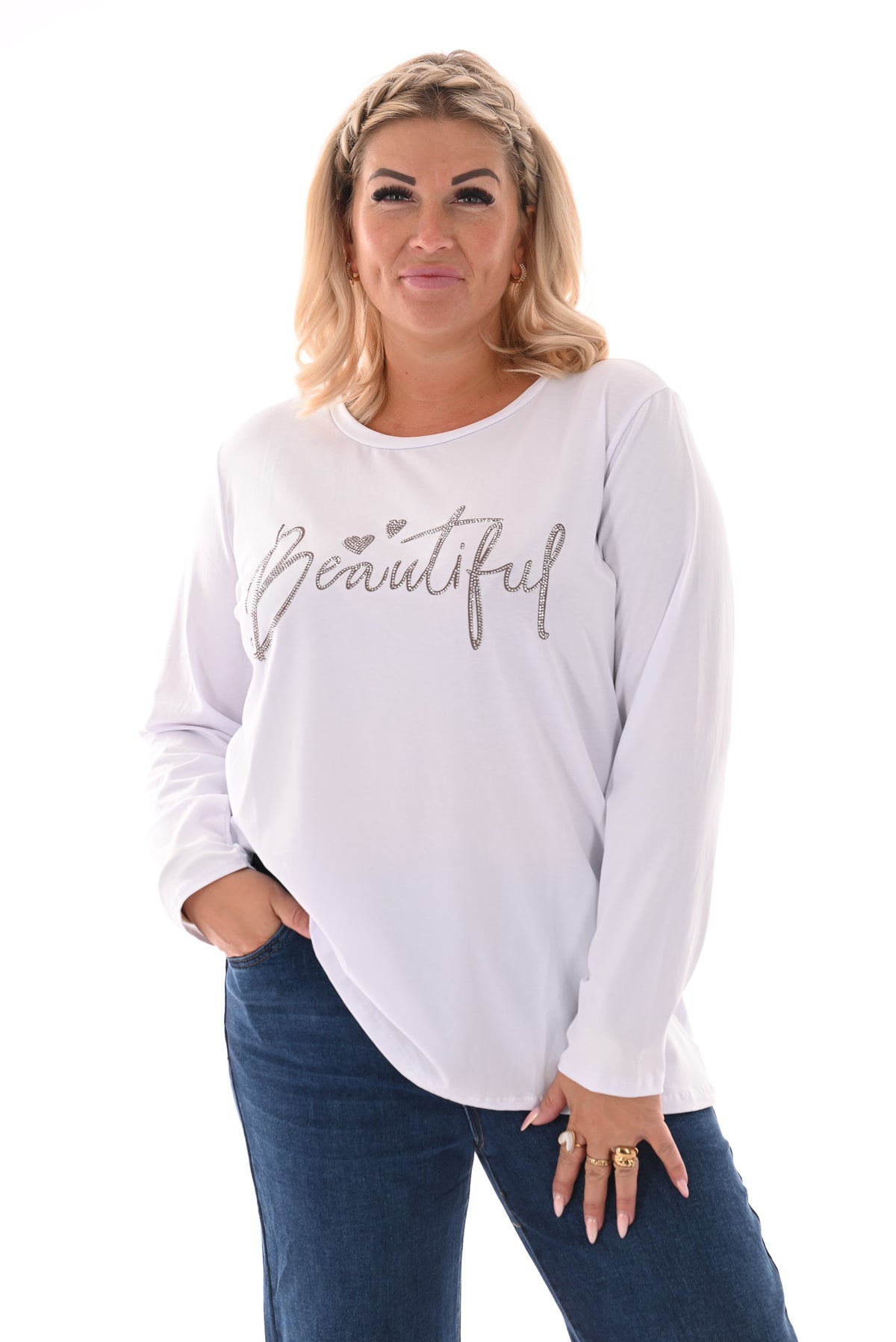 Shirt lange mouwen beautiful wit