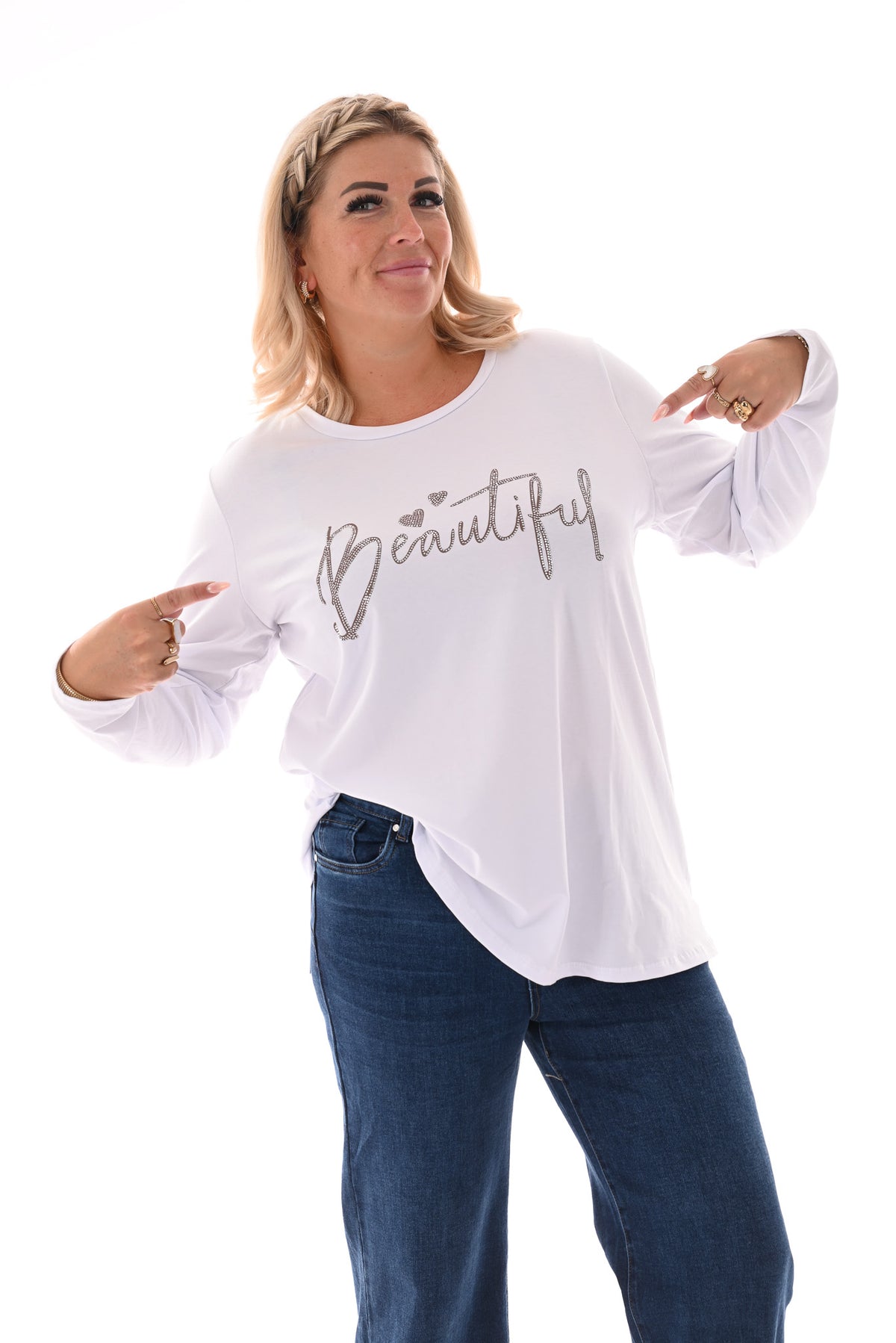 Shirt lange mouwen beautiful wit