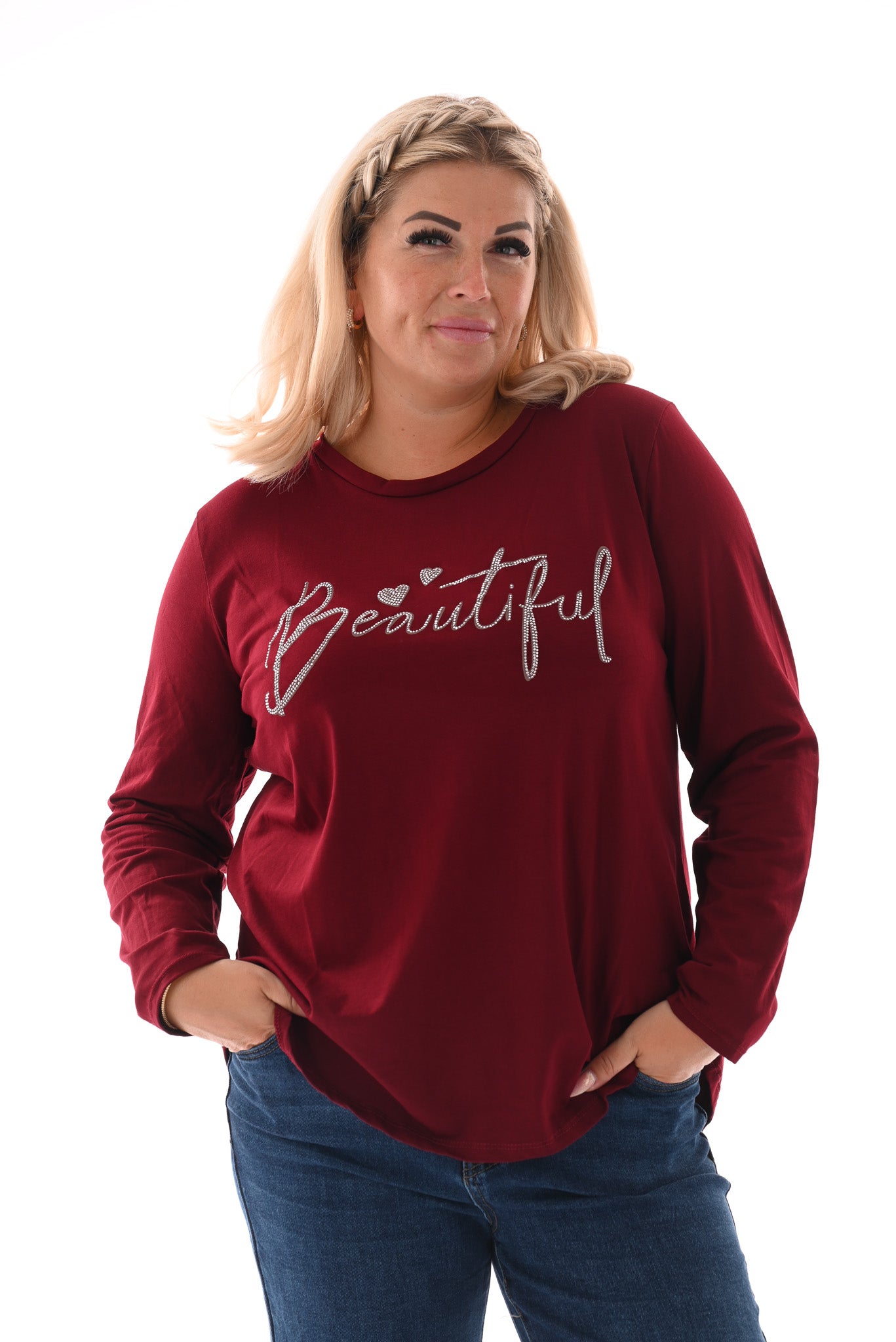 Shirt lange mouwen beautiful bordeaux