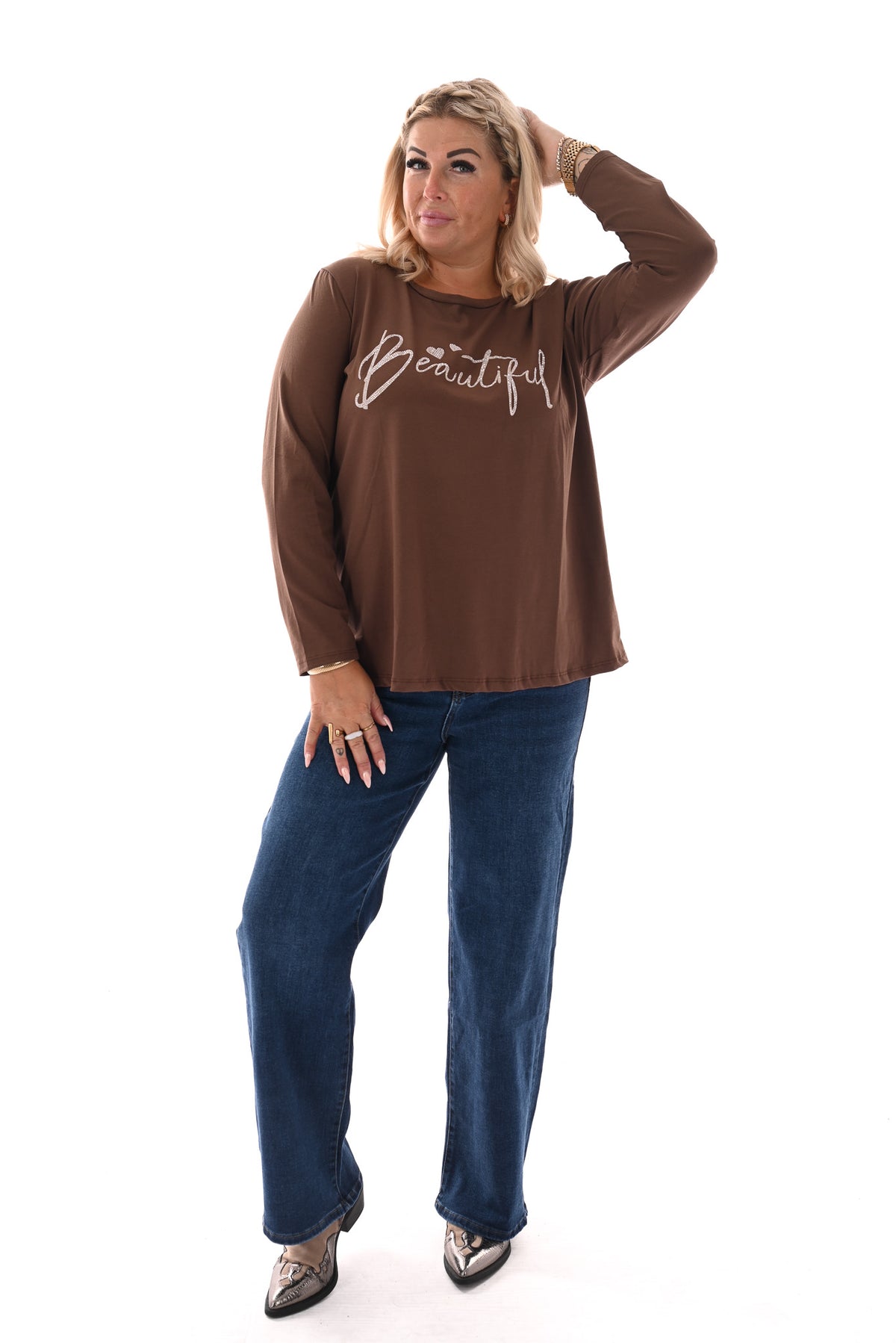 Shirt lange mouwen beautiful bruin