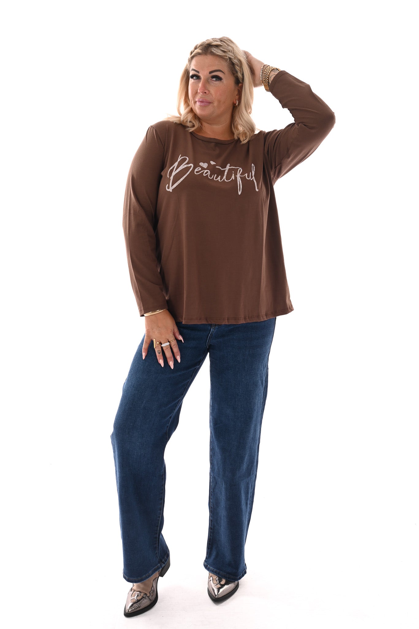 Shirt lange mouwen beautiful bruin