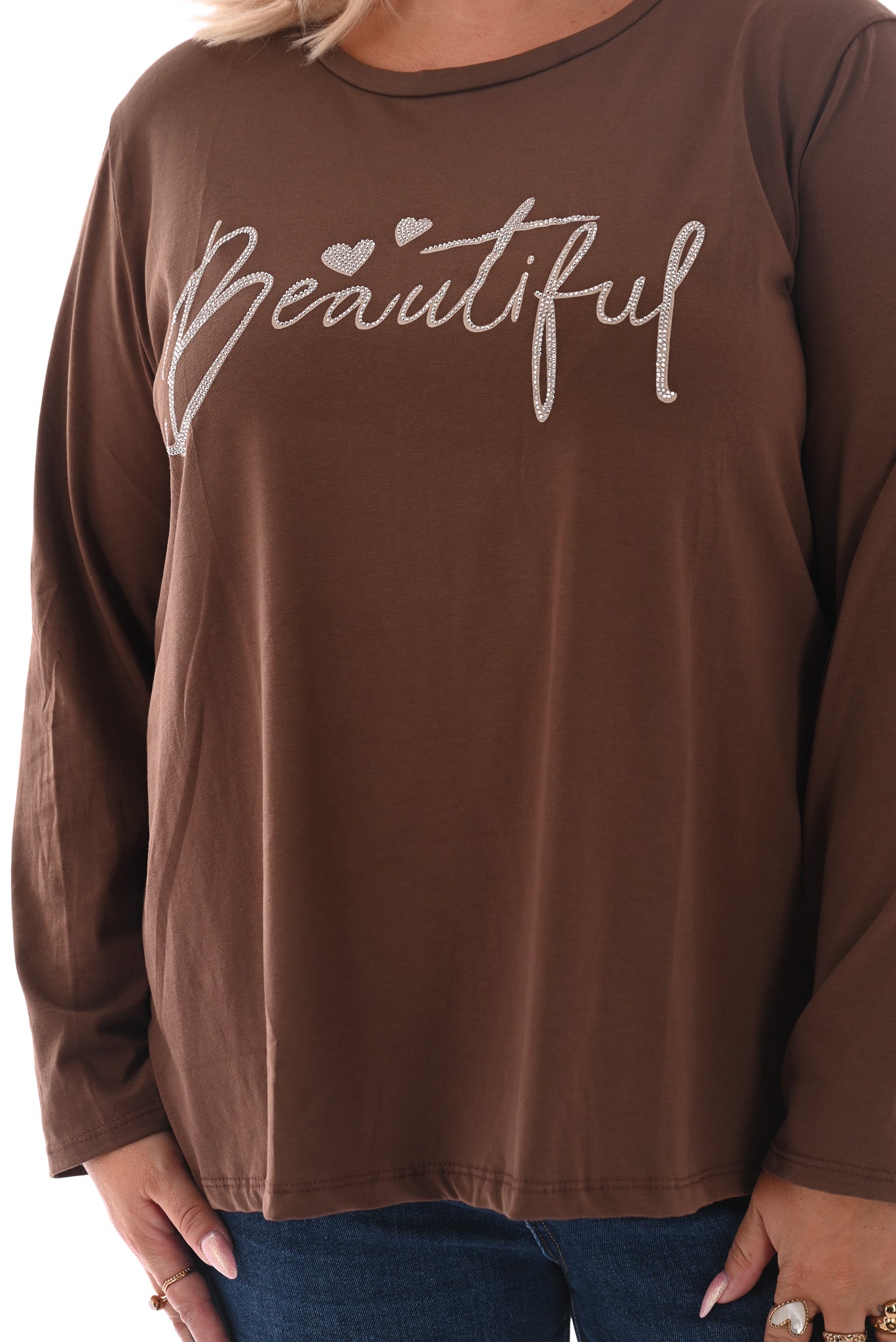 Shirt lange mouwen beautiful bruin