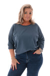 Basic top jeansblauw