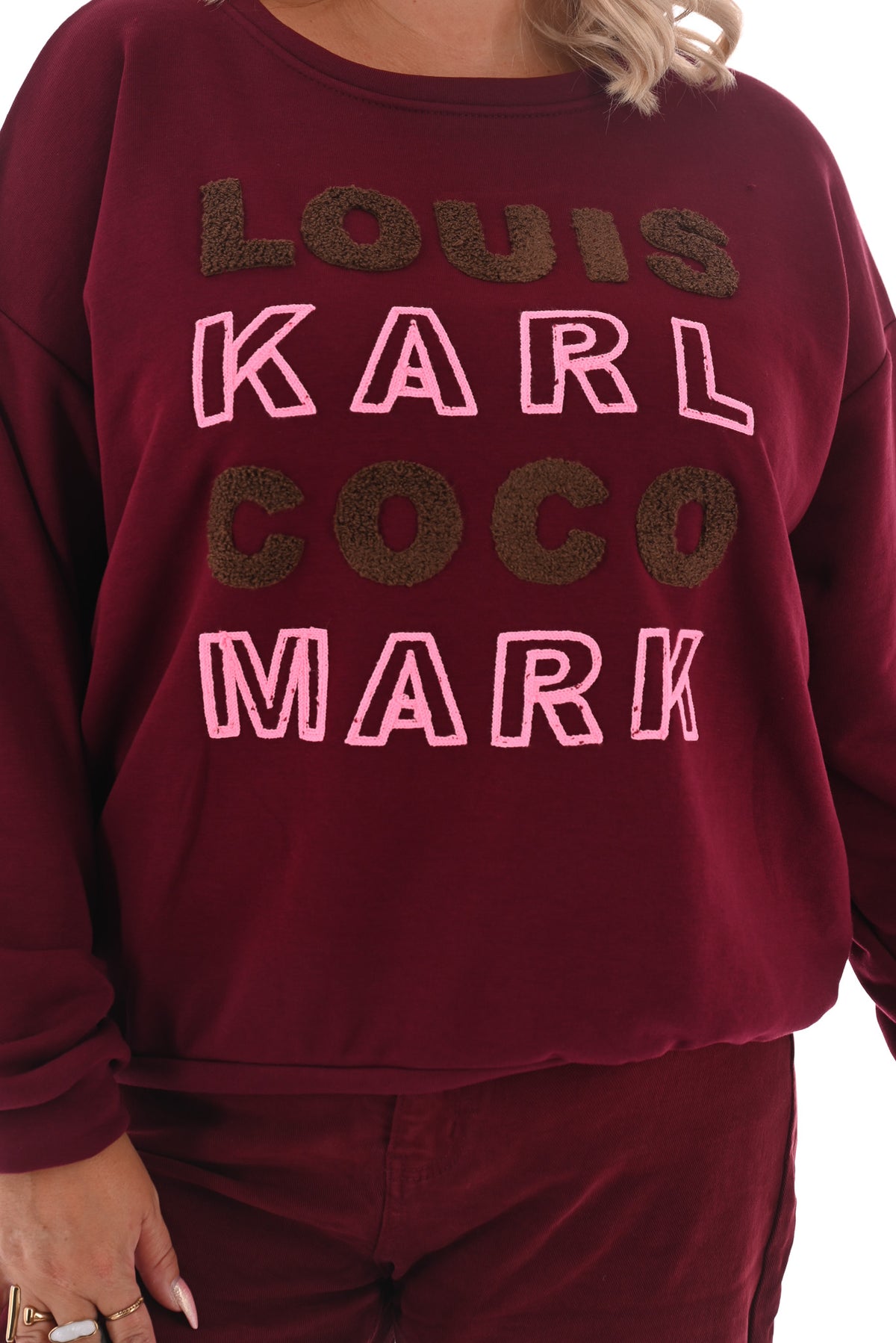 Trui teddy namen bordeaux