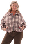 Kort jasje ruitpatroon beige