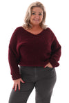 Boucle trui v-hals bordeaux