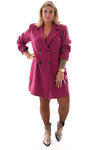 Blazer jurk uni magenta