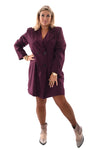 Blazer jurk uni aubergine