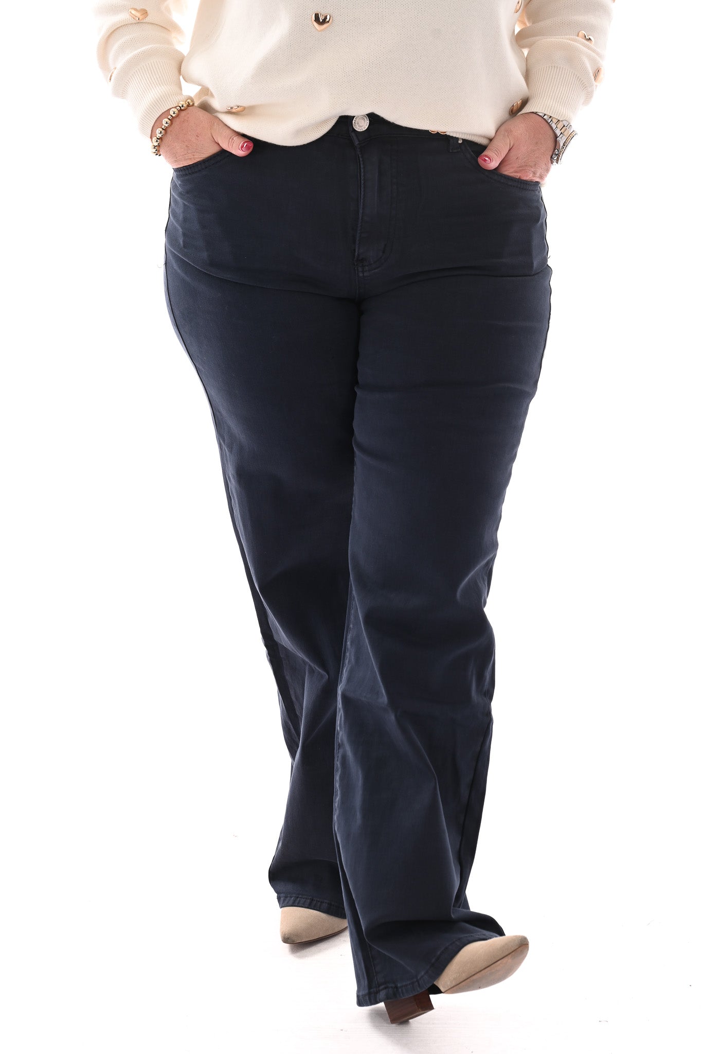 Goodies wide leg donkerblauw