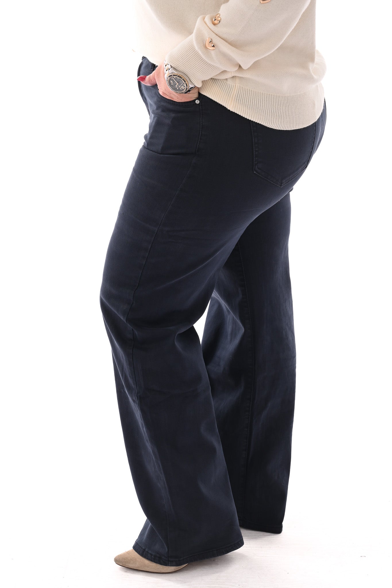 Goodies wide leg donkerblauw