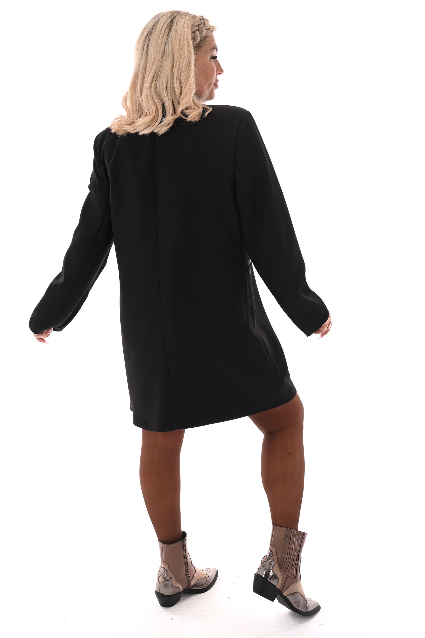 Blazer jurk uni zwart