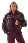 Leatherlook bomber bordeaux