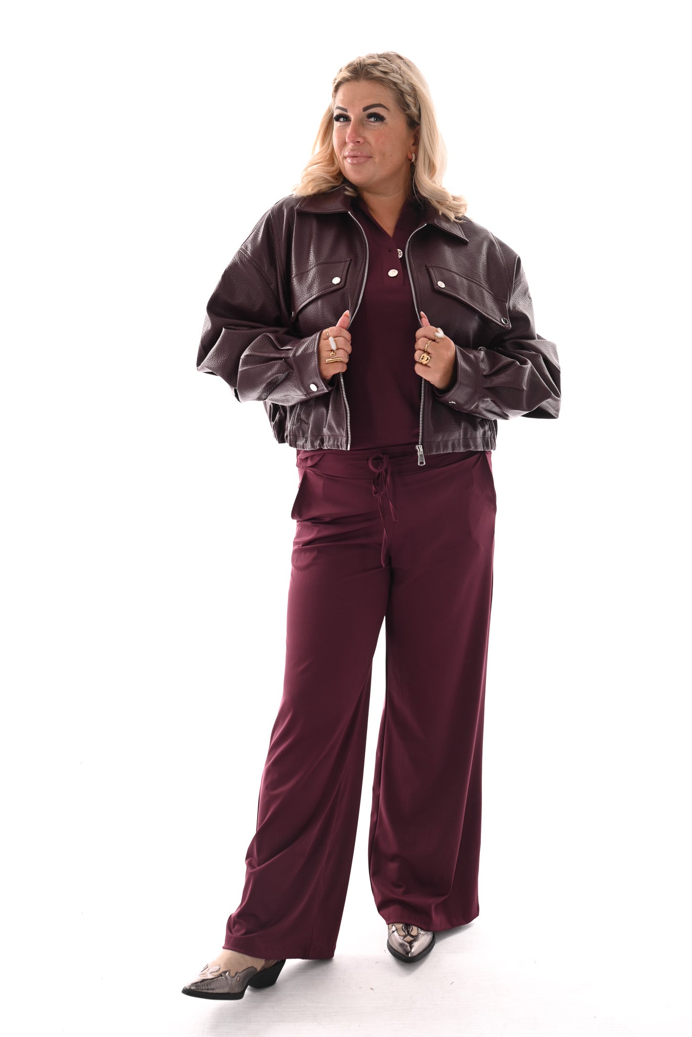 Leatherlook bomber bordeaux