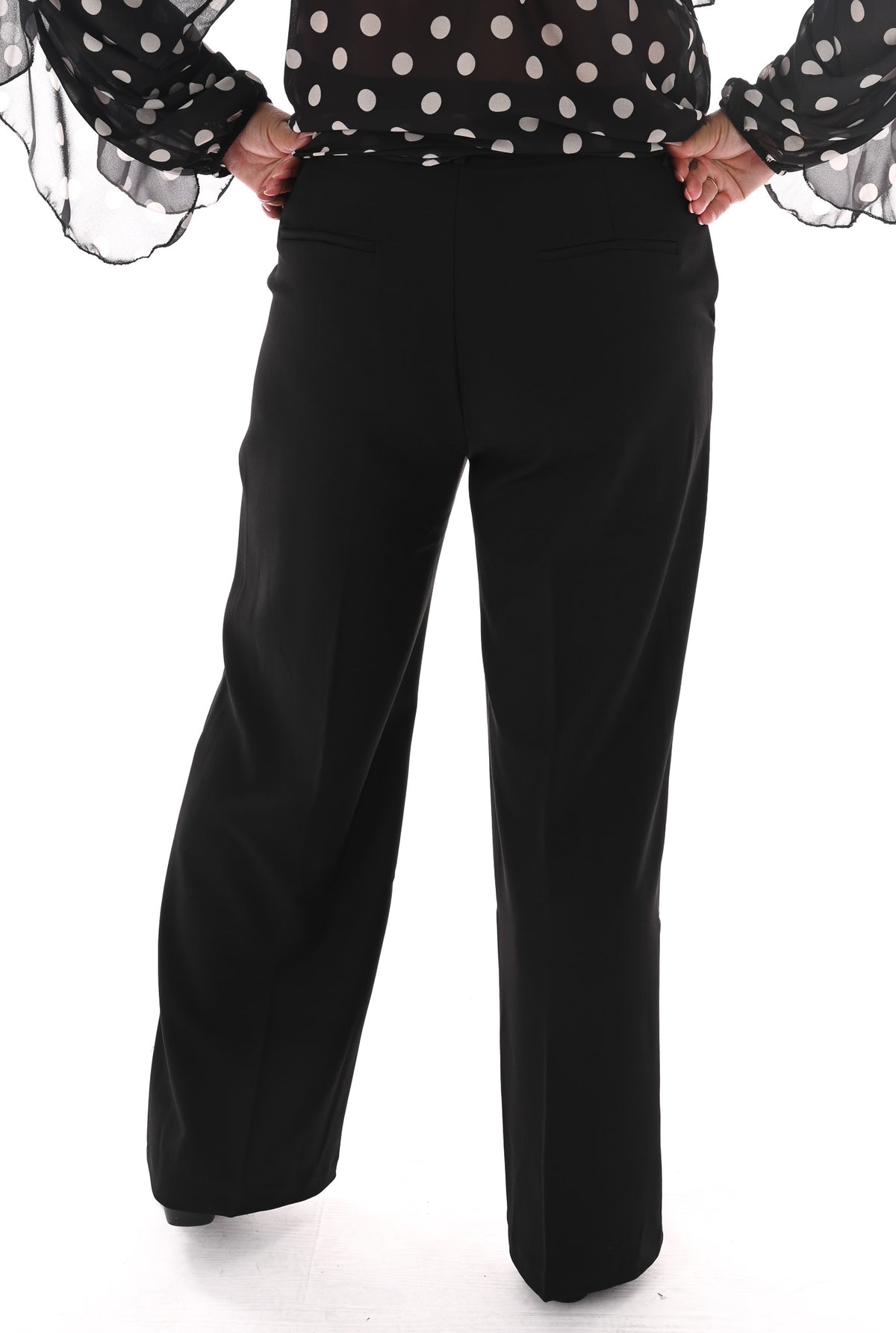 Norfy pantalon wide leg zwart