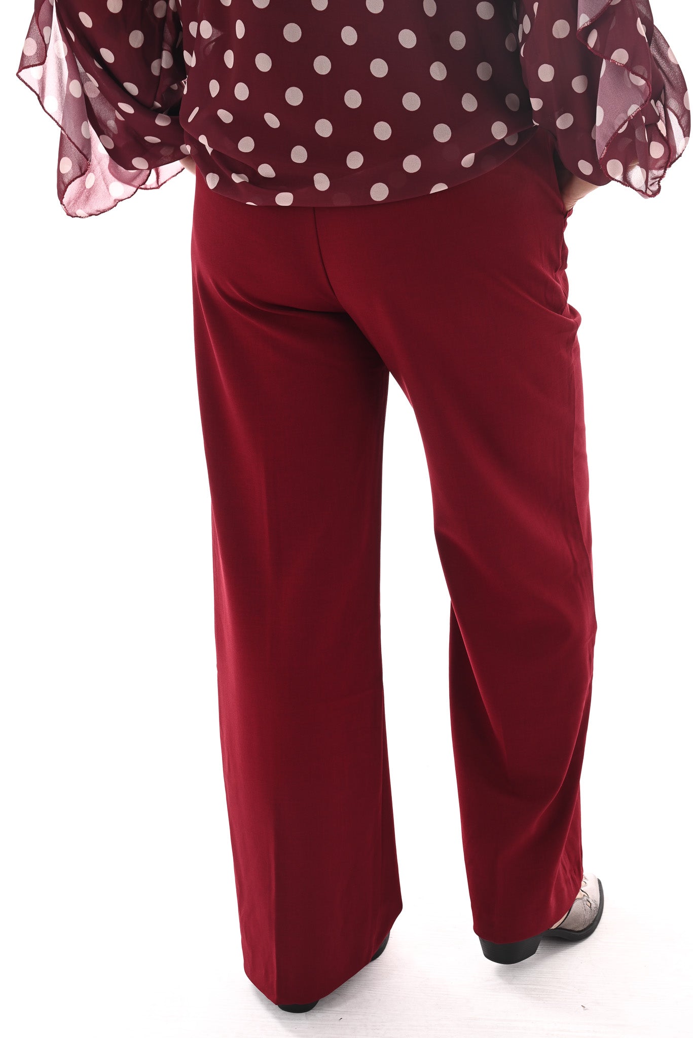 Norfy pantalon wide leg bordeaux