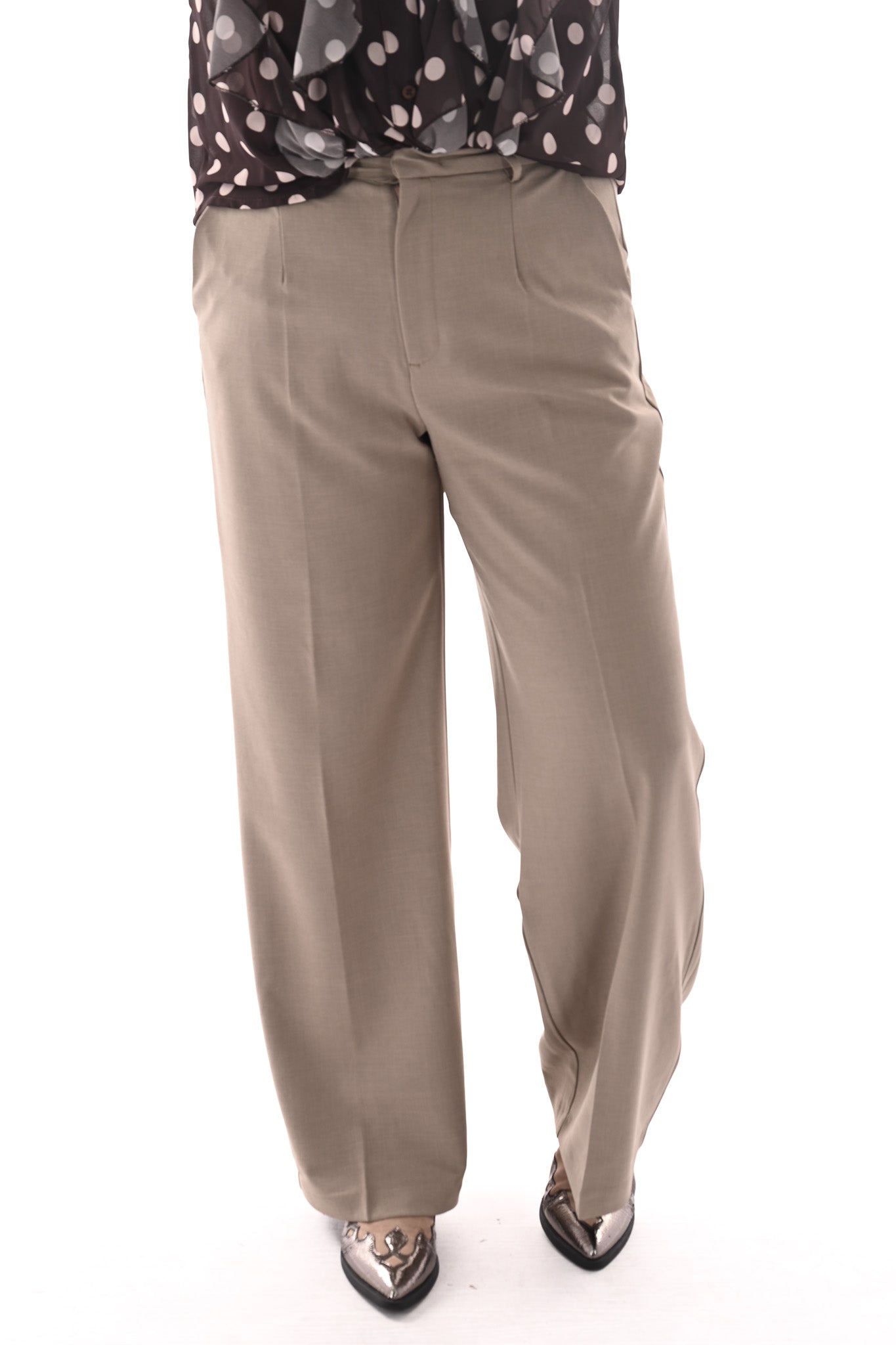 Norfy pantalon wide leg taupe