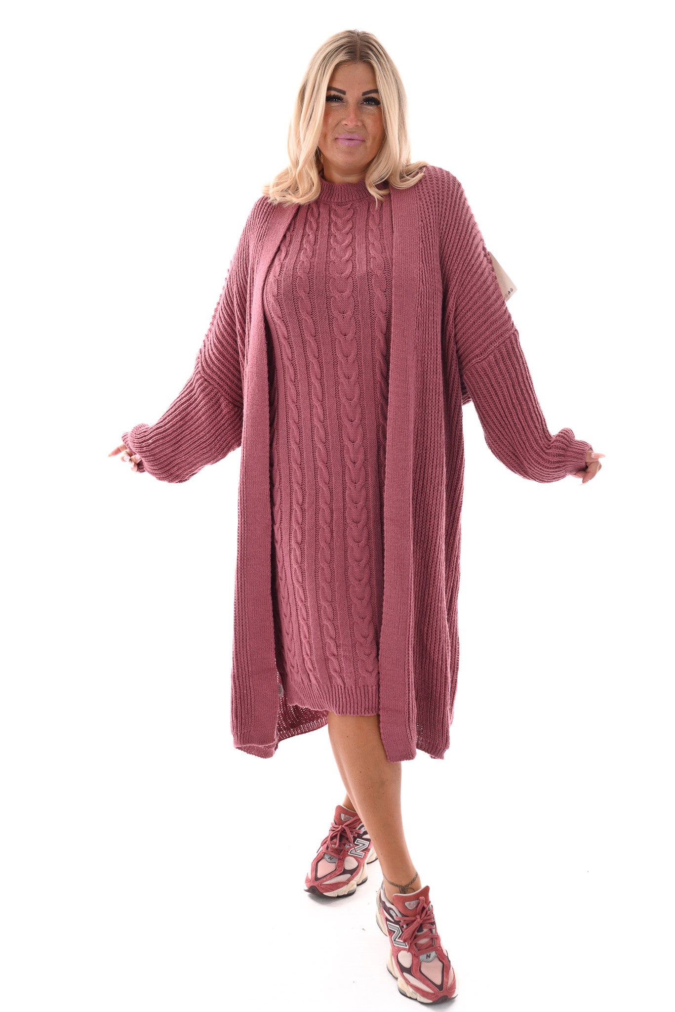 Jurk met vest set oudroze