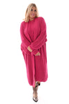 Jurk met vest set fuchsia