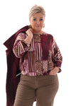 Top lijnen ronde hals bordeaux
