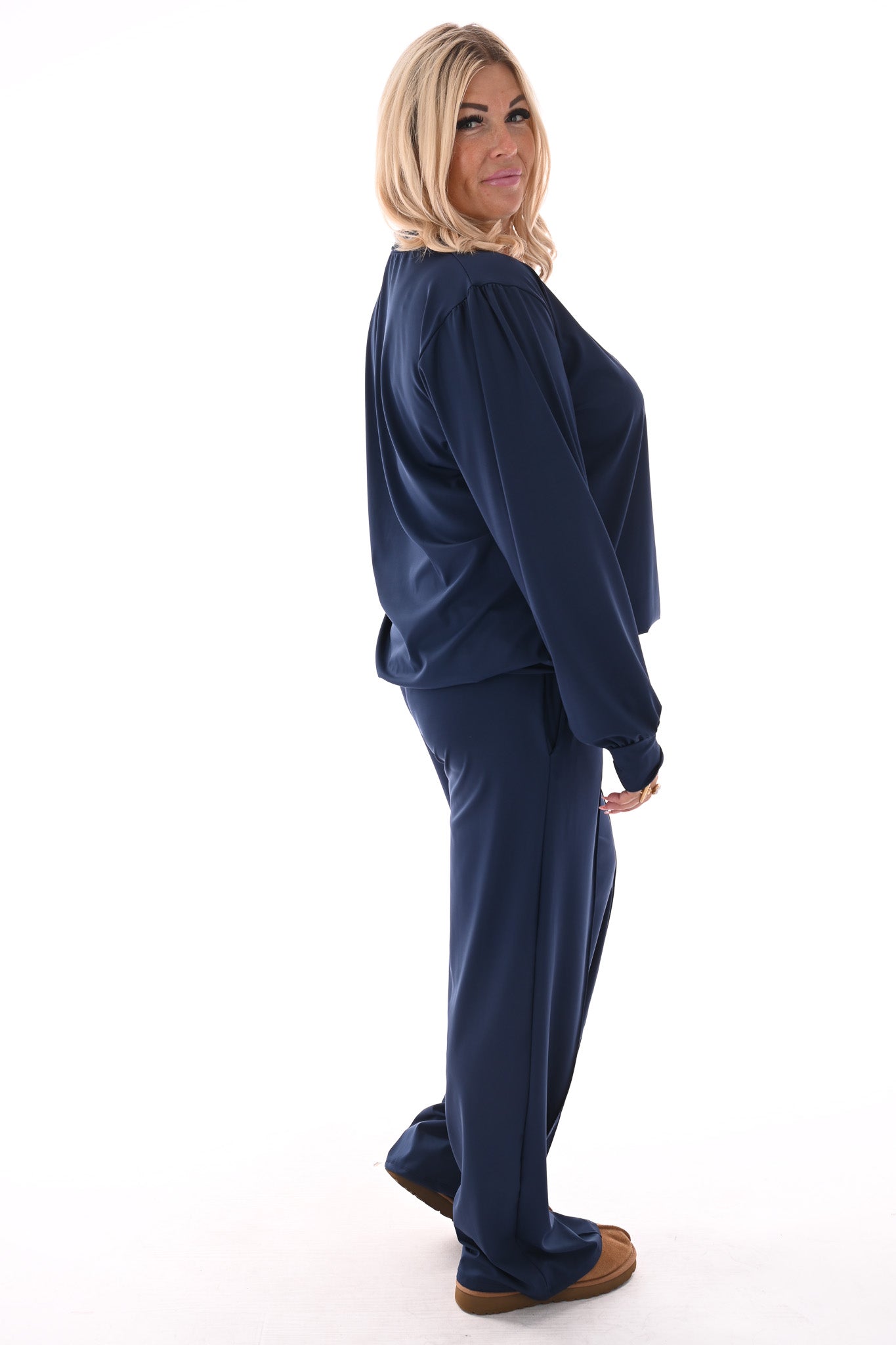 Travel pak v-hals marineblauw