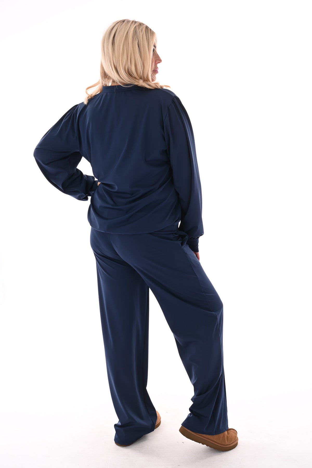 Travel pak v-hals marineblauw