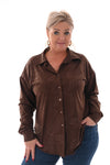 Doorknoop blouse dierenmix bruin