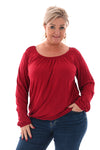 Basic top ronde hals bordeaux