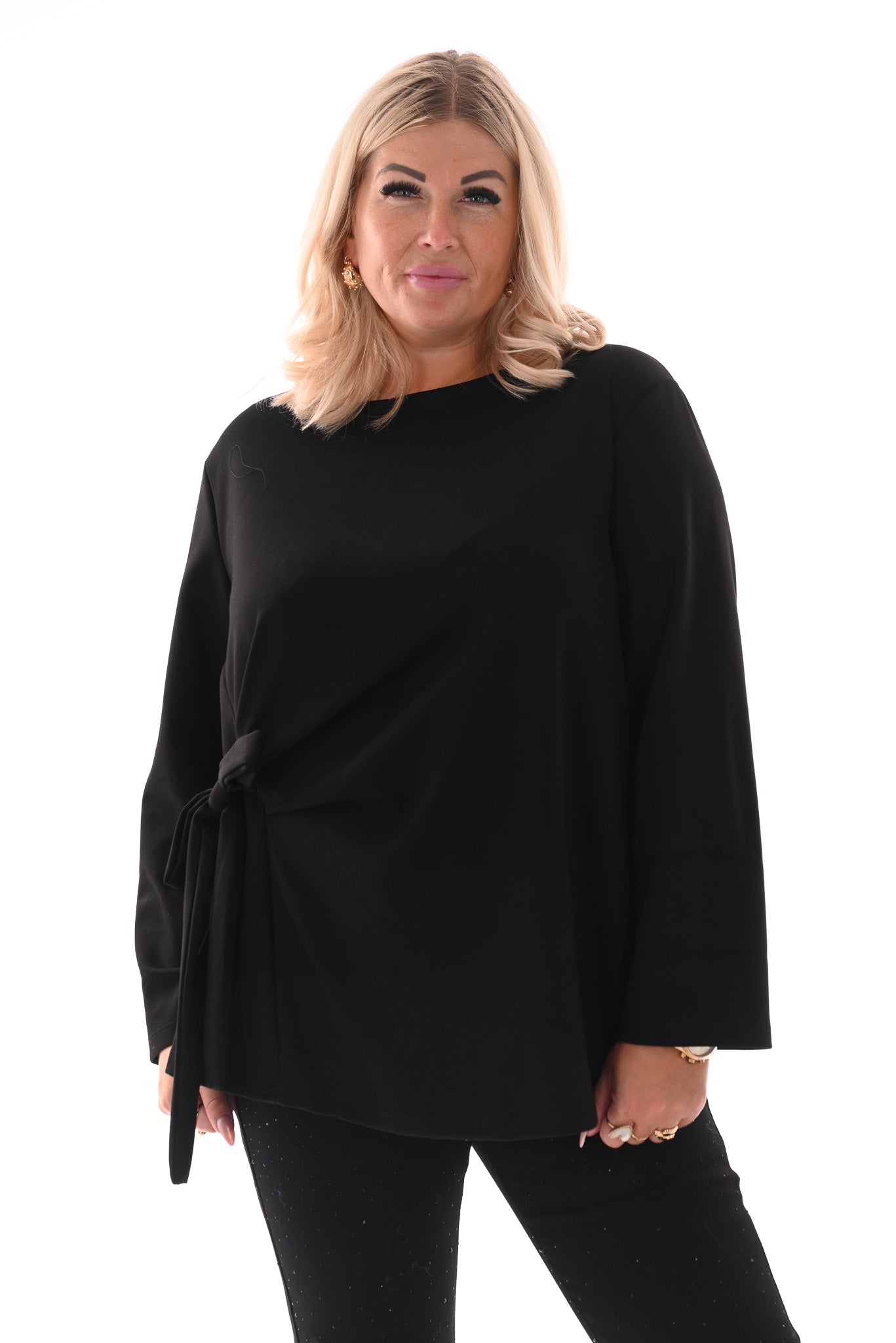 Top met knoop detail zwart