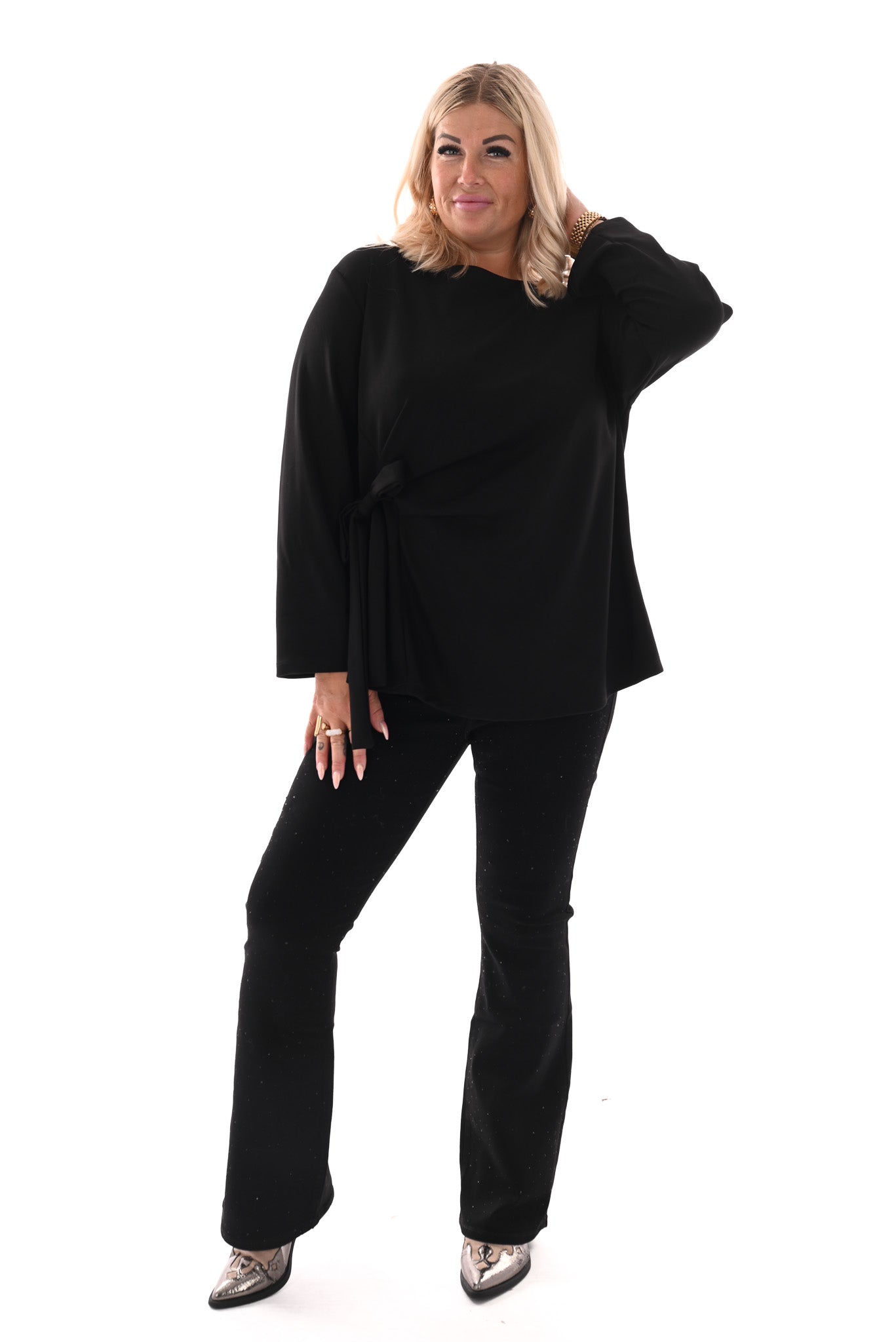 Top met knoop detail zwart