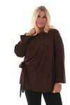 Top met knoop detail donkerbruin