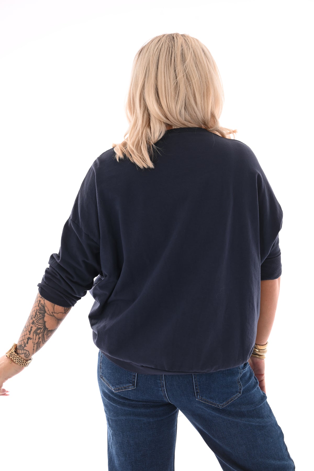 Basic top marineblauw