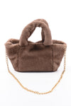 Furry handtas klein bruin