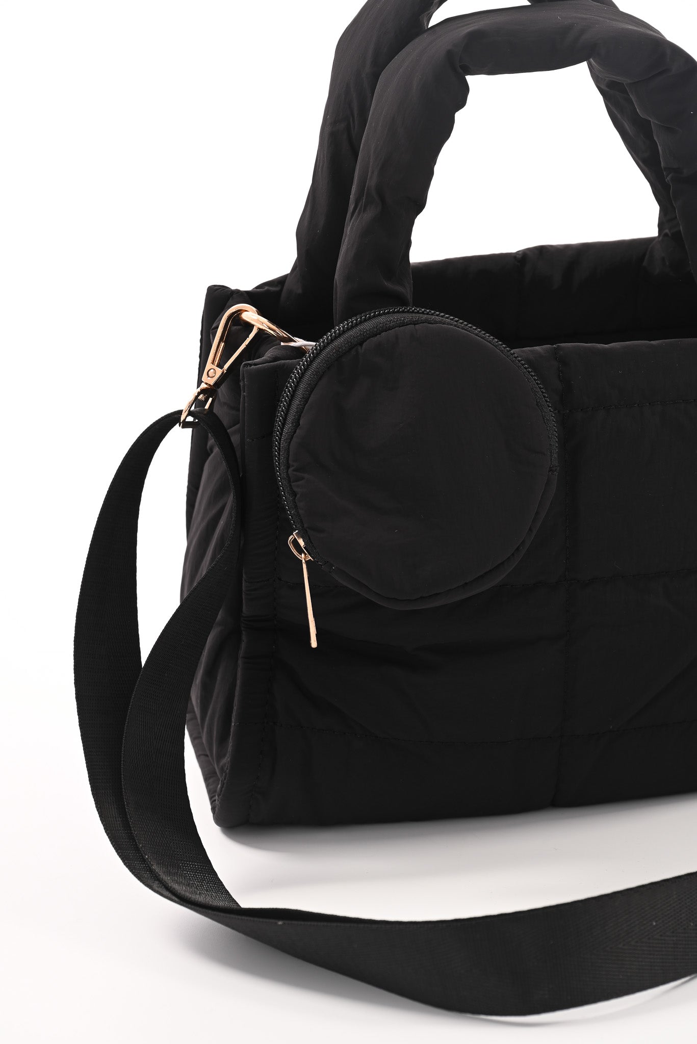 Mini puffer tas zwart