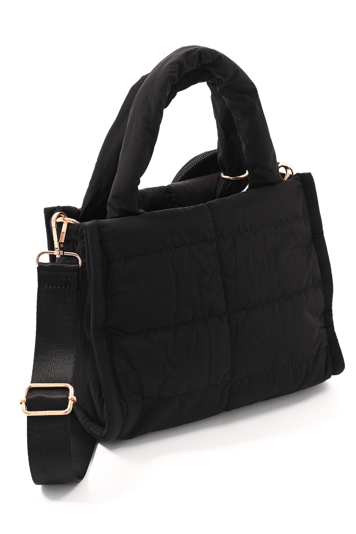 Mini puffer tas zwart