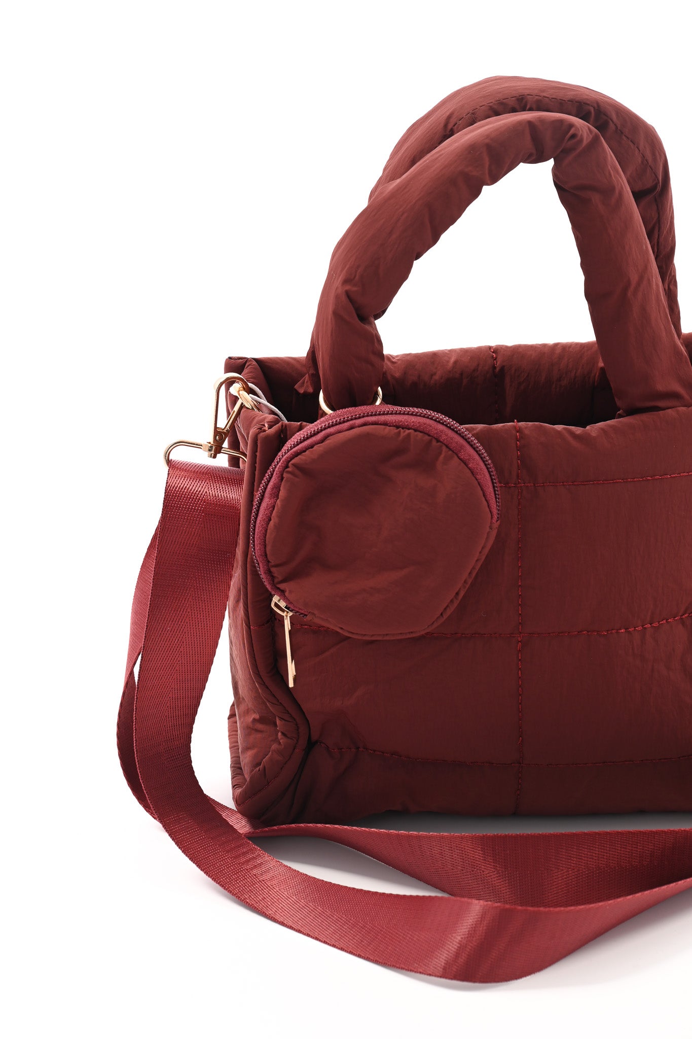 Mini puffer tas bordeaux