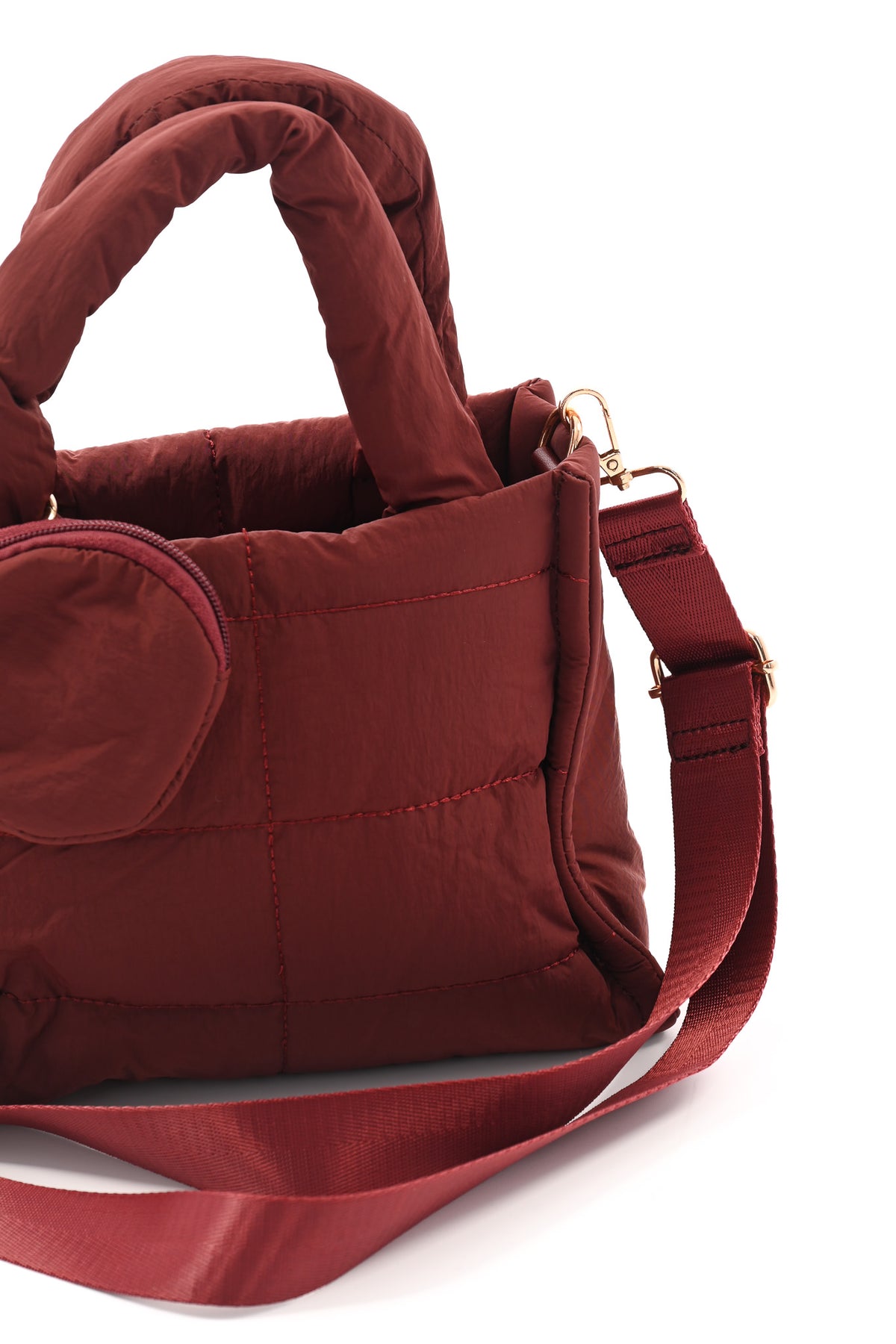 Mini puffer tas bordeaux