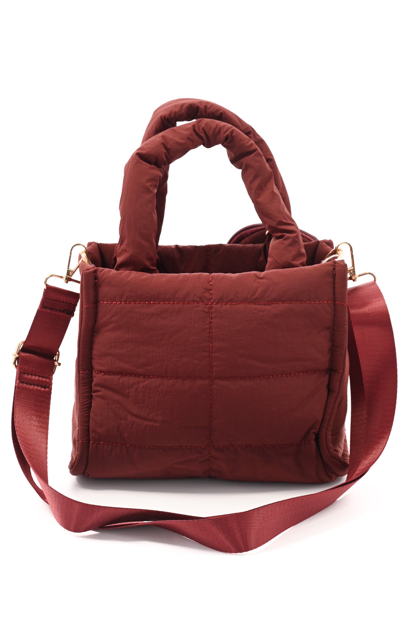 Mini puffer tas bordeaux