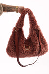 Furry schoudertas mauve