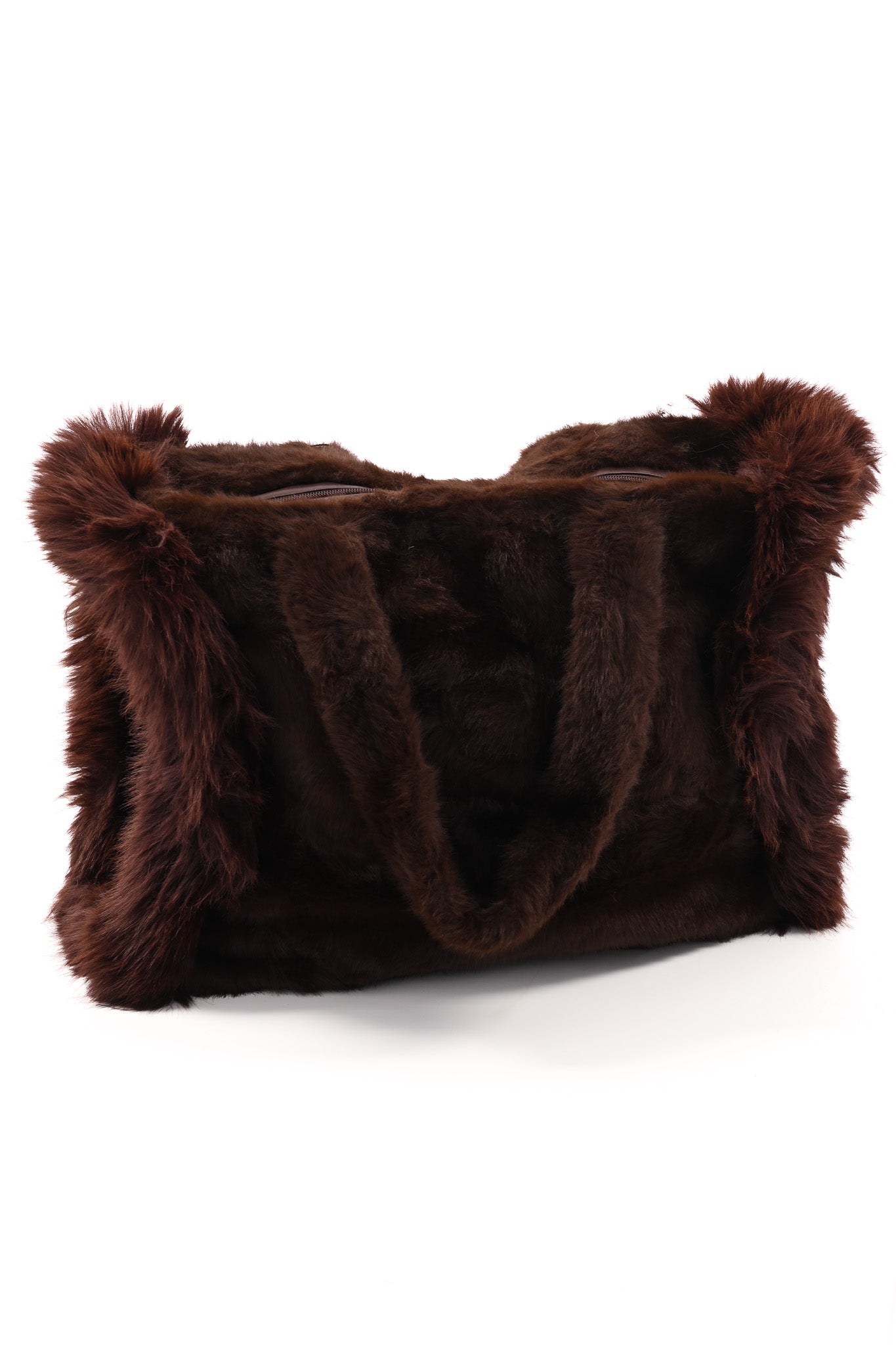 Furry shopper groot donkerbruin