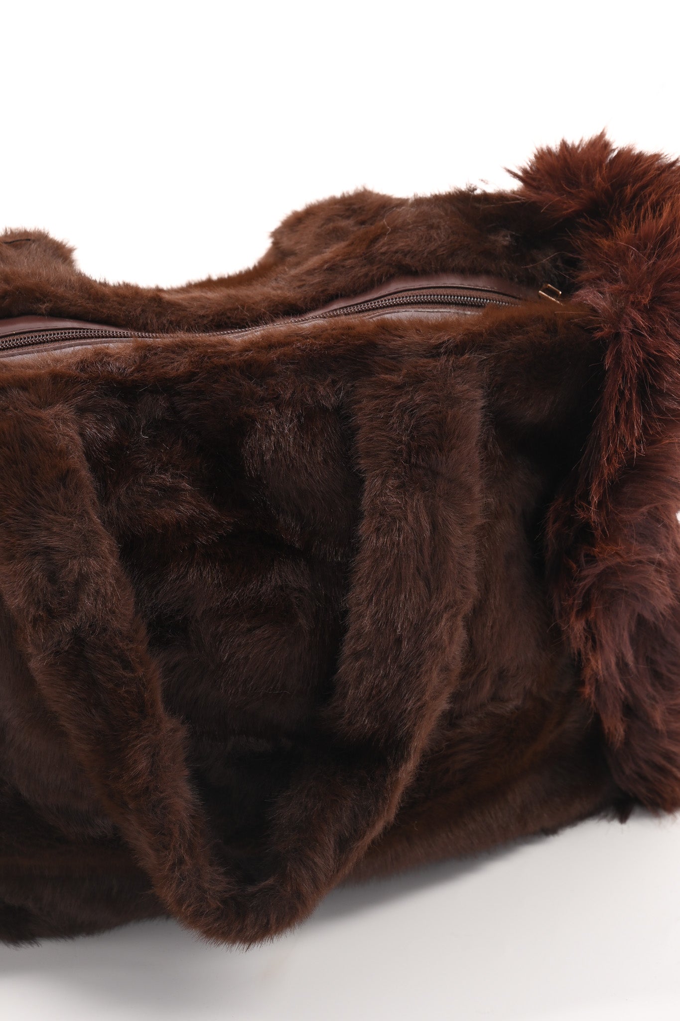 Furry shopper groot donkerbruin