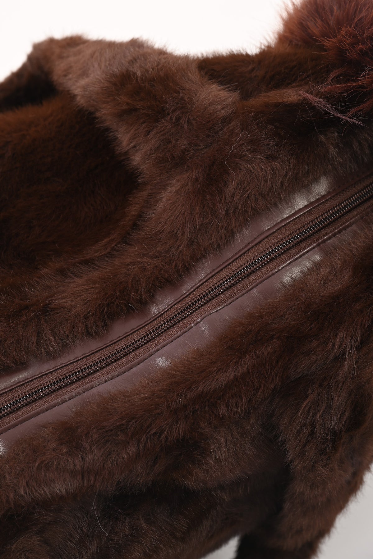 Furry shopper groot donkerbruin