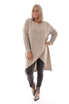 Gebreide trui overslag beige