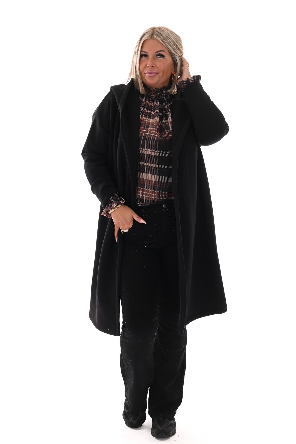 Sweatervest met capuchon zwart