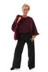 Wavy faux fur schoudertas bordeaux