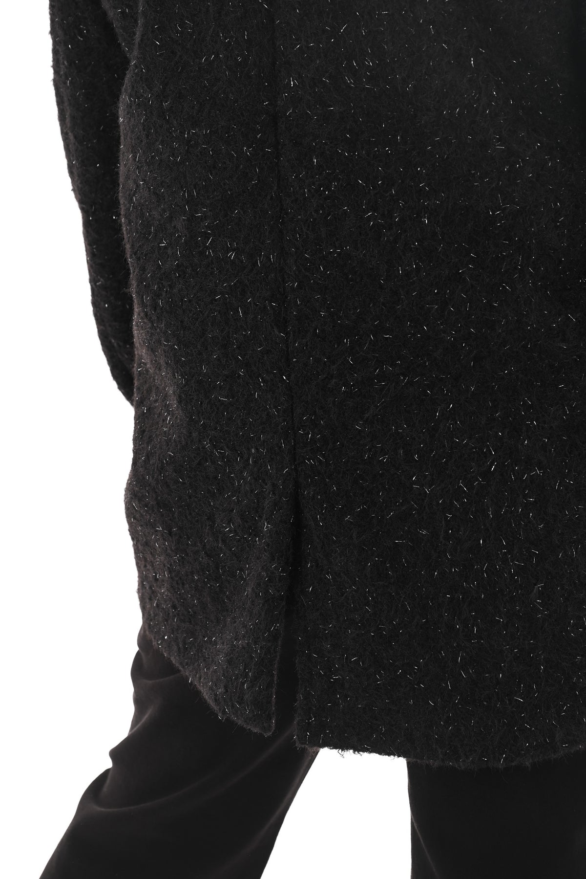 Wavy boucle blazer zwart