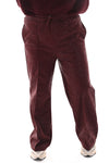 Leatherlook wide leg met elastieken band bordeaux